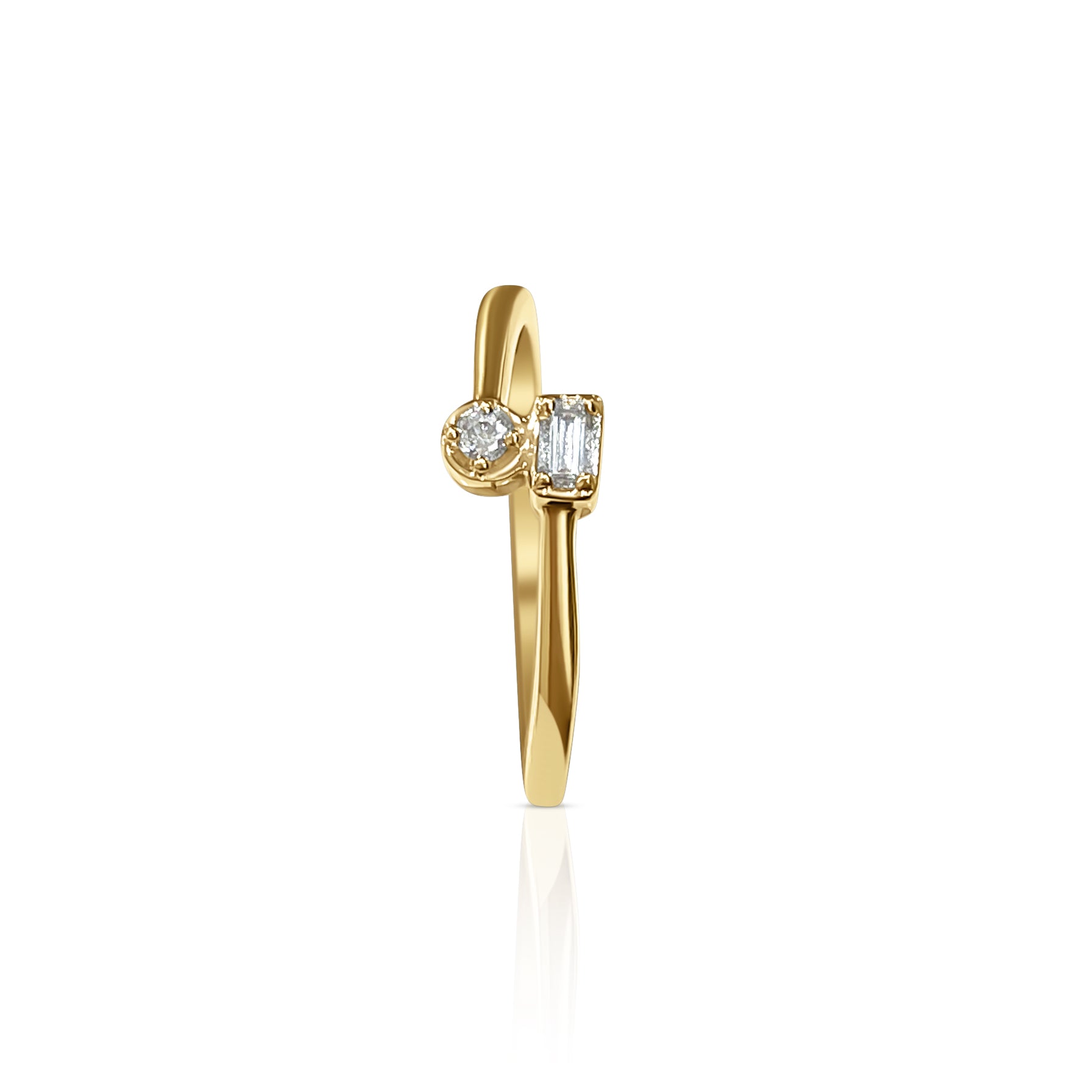 Twin Flame Diamond Gold Band