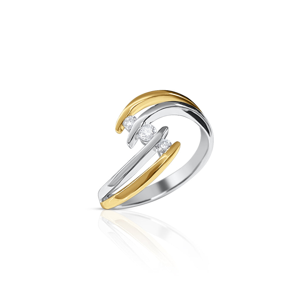 Diamond Wave Azure Ring