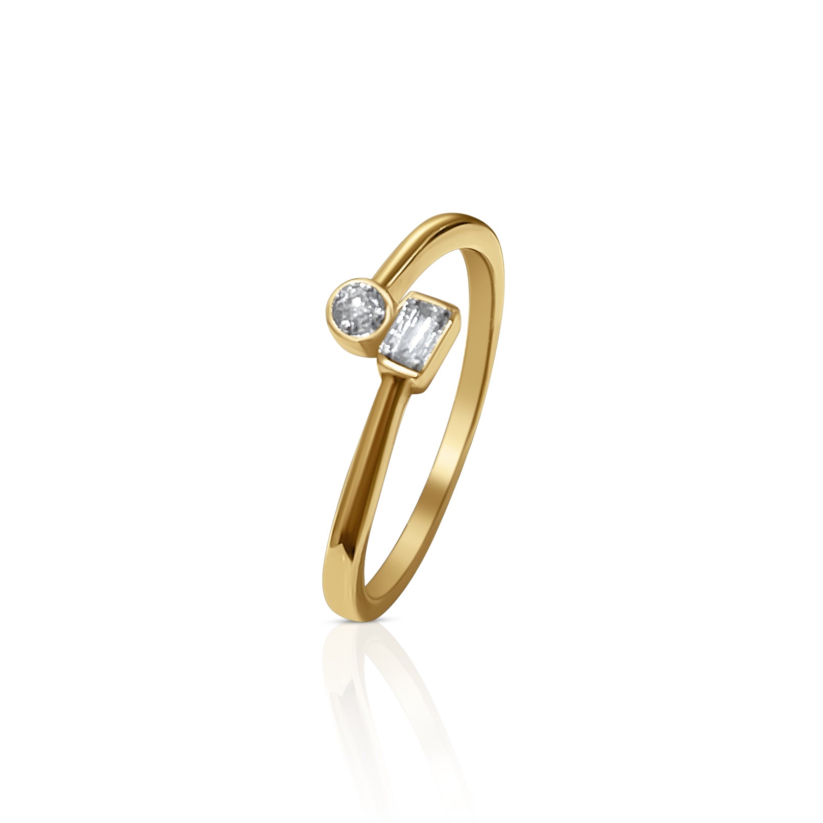 Twin Flame Diamond Gold Band