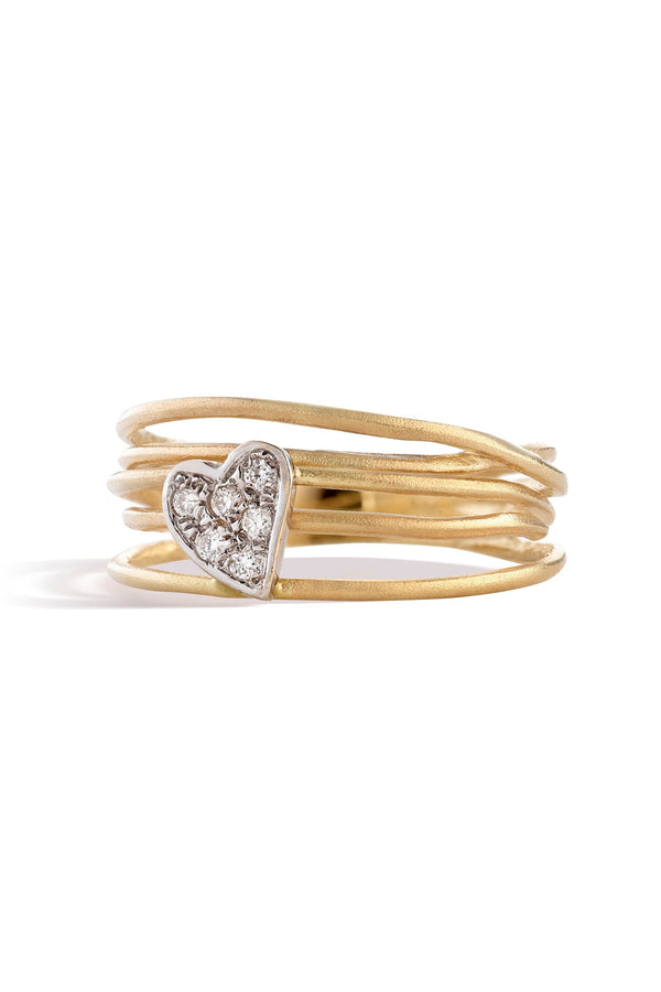 By Brigitte 'Arcelia' Solid 9ct Yellow Gold Heart Diamond Ring