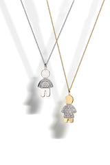 By Brigitte 'Bella & Nicky' Solid 9ct Yellow and White Gold Pendant and Chain Necklace