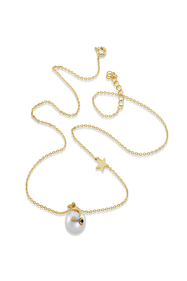 By Brigitte 'Bronte' 18ct Yellow Gold Plated Pearl Necklace