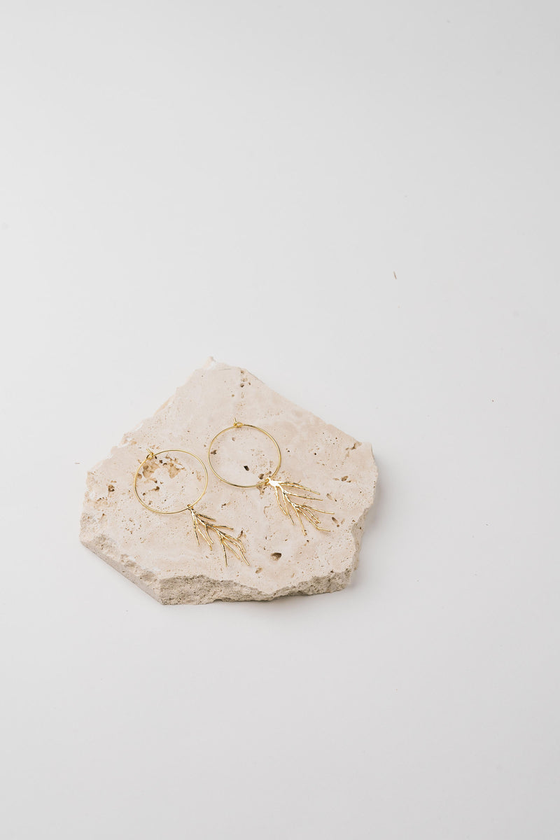 "Yasawa" 18ct gold plated coral inspired drops