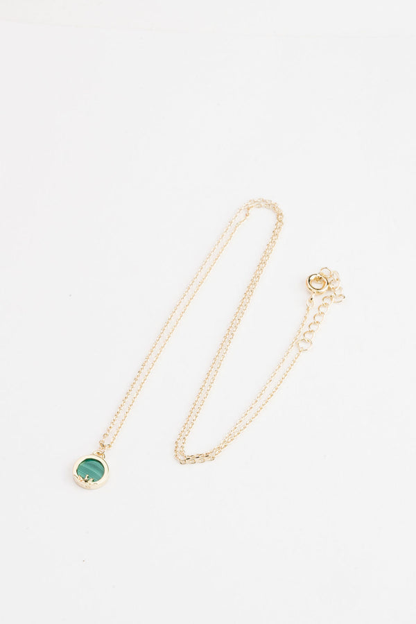 By Brigitte 'Marina' 18ct Yellow Gold Plated Necklace with a Created Stone