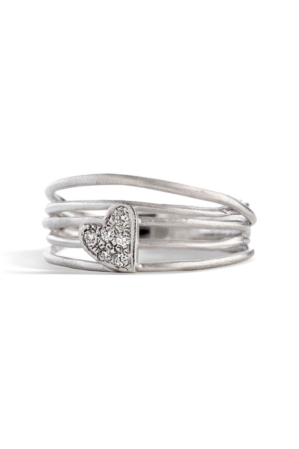 By Brigitte 'Cordelia' Solid 9ct White Gold Heart Diamond Ring