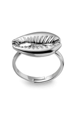 By Brigitte 'Cowrie Shell' 18ct White Gold Plated Ring