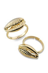 By Brigitte 'Cowrie Shell' 18ct Yellow Gold Plated Ring