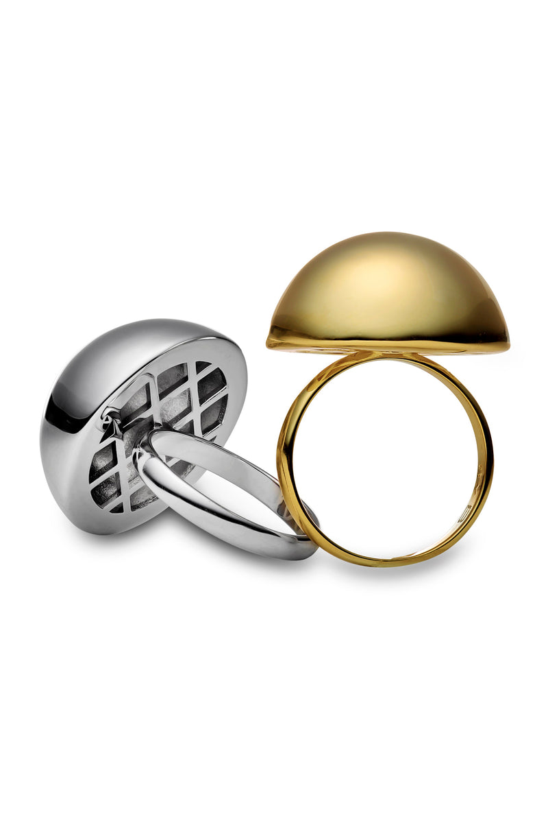 By Brigitte 'Isla' 18ct White or Yellow Gold Plated Dome Ring