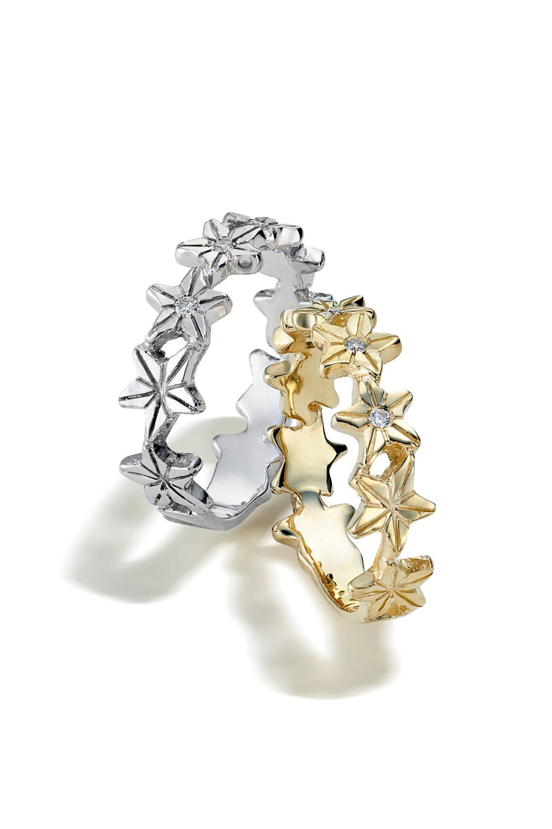 By Brigitte 'Juliet' Solid 9ct Yellow or White Gold Star Ring