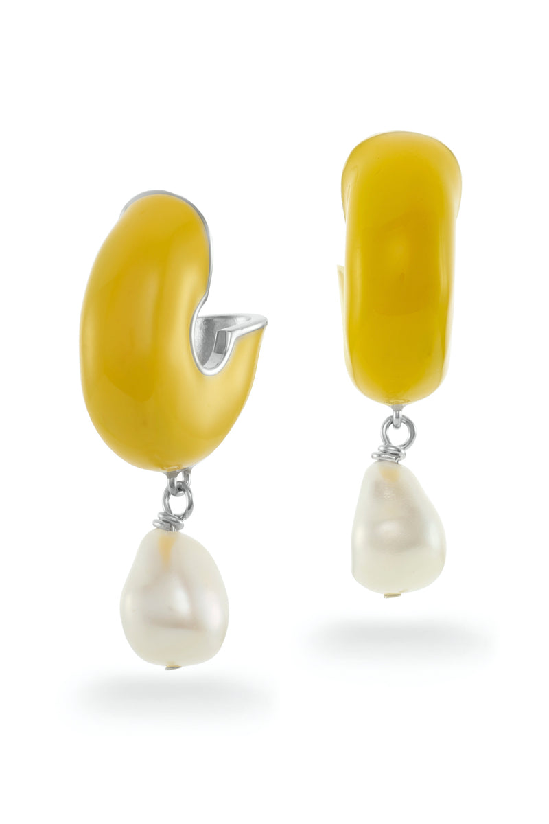 By Brigitte 'Maren' 18ct White Gold Plated Earrings