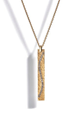 By Brigitte 'Milky Way' Solid 9ct Yellow Gold Diamond Bar Necklace
