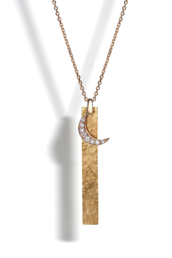 By Brigitte 'Ophelia' Solid 9ct Yellow Gold Diamond Moon Necklace