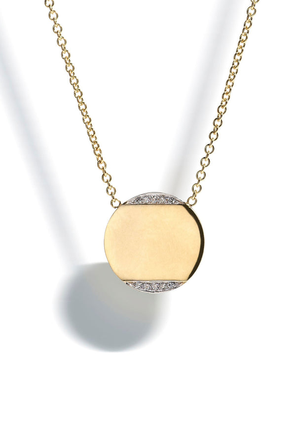 By Brigitte 'Selene' Solid 9ct Yellow Gold Circle Necklace