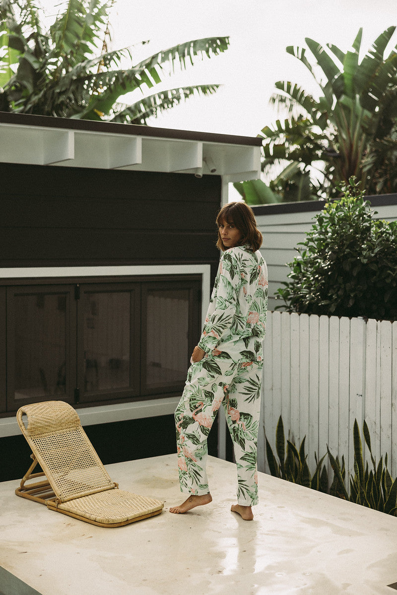 By Brigitte 100% Cotton Pyjama Set - Palms