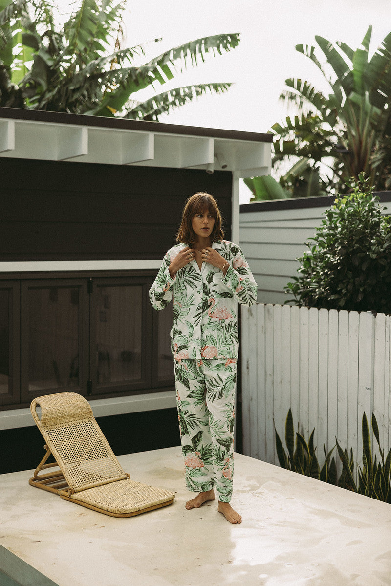 By Brigitte 100% Cotton Pyjama Set - Palms