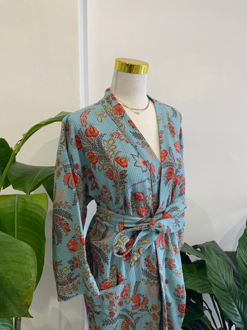 BY BRIGITTE 100% COTTON BATHROBE - ‘WAFFLE’